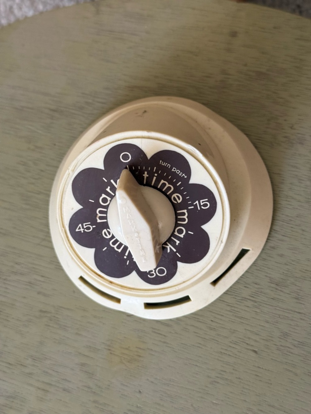 Vintage Mark Time Kitchen Cream Timer with Brown Dial